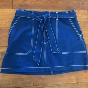Wild Fable Skirt Size 10 NEW Royal Blue Top Stitch Belted Mini Pockets 🆕